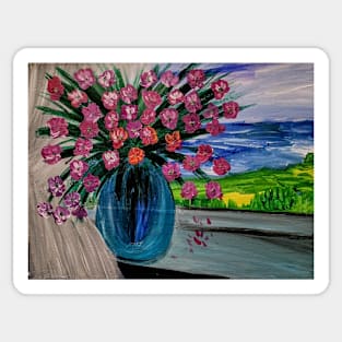 Flowers in the window Sticker